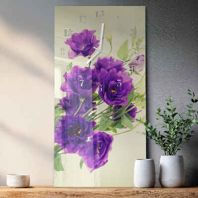 Horloge rectangulaire verticale Fleurs
