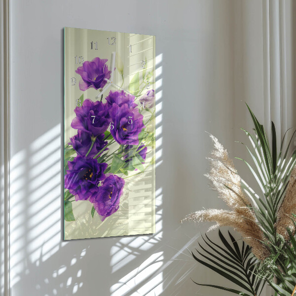 Horloge rectangulaire verticale Fleurs