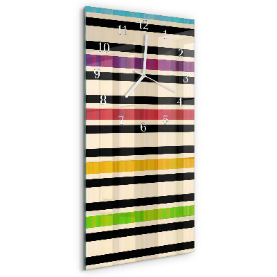 Horloge rectangulaire verticale Rayures