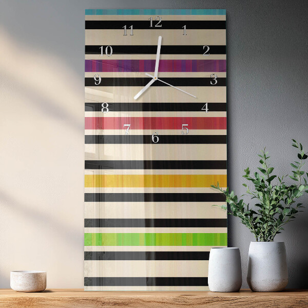 Horloge rectangulaire verticale Rayures