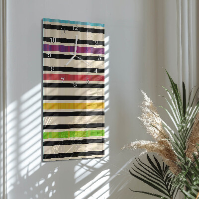 Horloge rectangulaire verticale Rayures