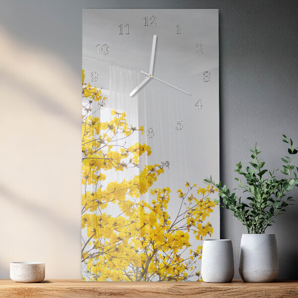 Horloge rectangulaire verticale Arbre en fleurs