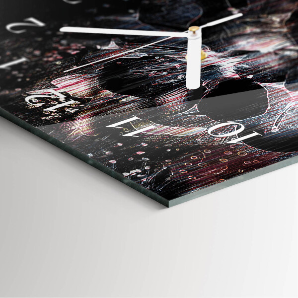 Horloge rectangulaire verticale Fleurs