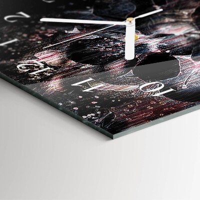 Horloge rectangulaire verticale Fleurs