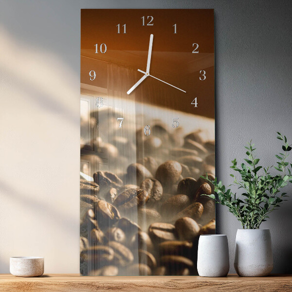 Horloge rectangulaire verticale Café en grains