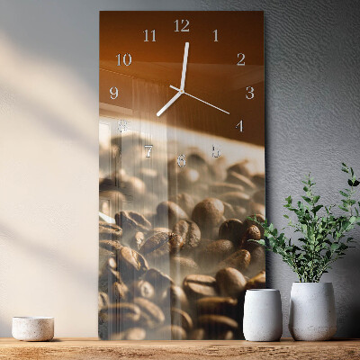 Horloge rectangulaire verticale Café en grains