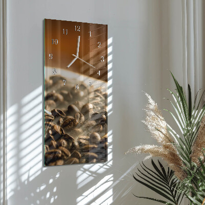 Horloge rectangulaire verticale Café en grains