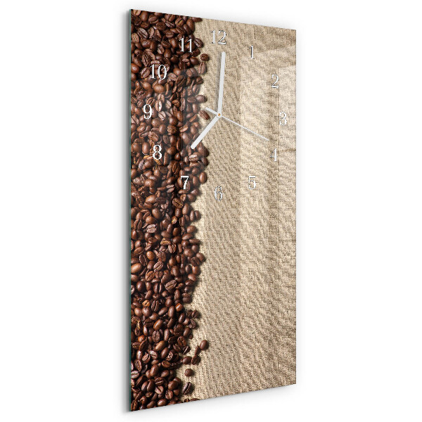 Horloge rectangulaire verticale Café en grains
