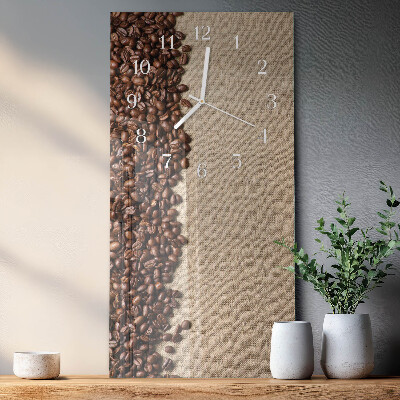Horloge rectangulaire verticale Café en grains