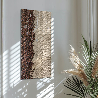 Horloge rectangulaire verticale Café en grains