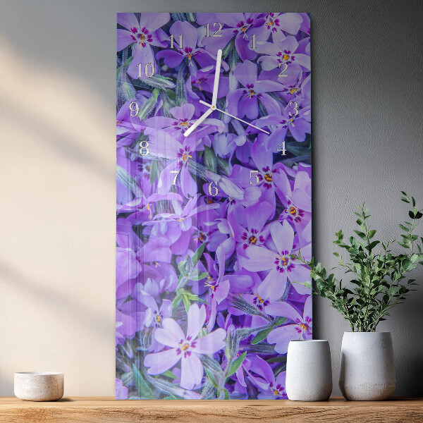 Horloge rectangulaire verticale Fleurs