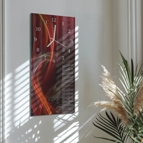 Horloge rectangulaire verticale Lignes abstraites
