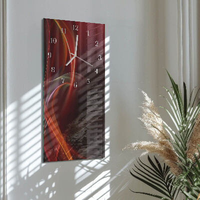 Horloge rectangulaire verticale Lignes abstraites