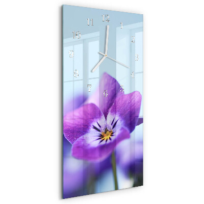 Horloge rectangulaire verticale Fleur