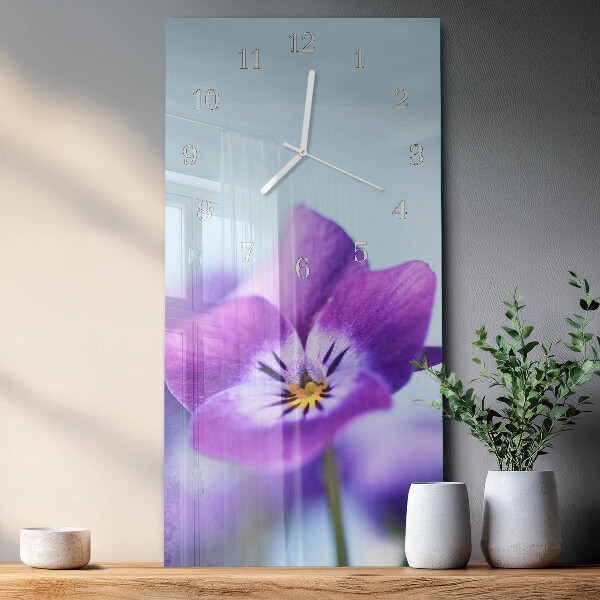 Horloge rectangulaire verticale Fleur