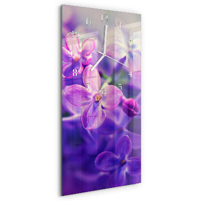 Horloge rectangulaire verticale Fleurs