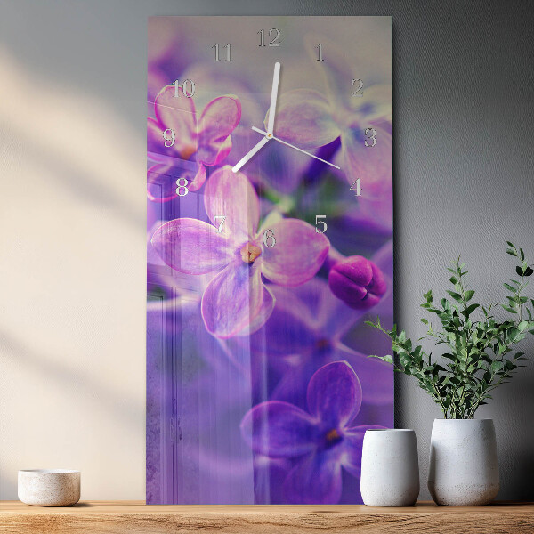 Horloge rectangulaire verticale Fleurs
