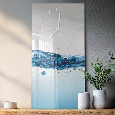 Horloge rectangulaire verticale Eau