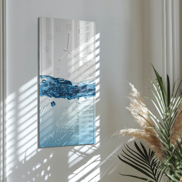 Horloge rectangulaire verticale Eau