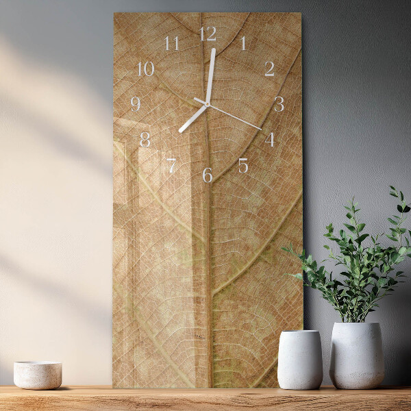Horloge rectangulaire verticale Feuille