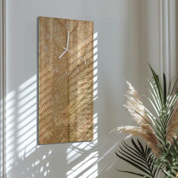 Horloge rectangulaire verticale Feuille