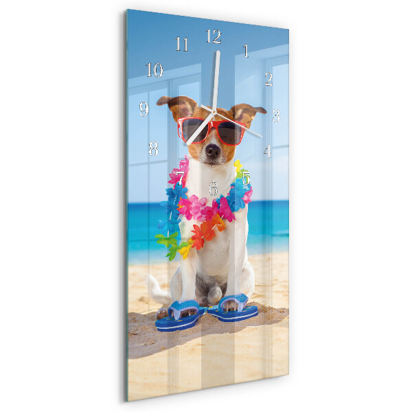 Horloge rectangulaire verticale Chien