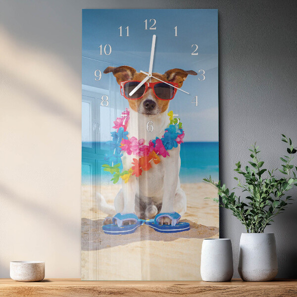 Horloge rectangulaire verticale Chien