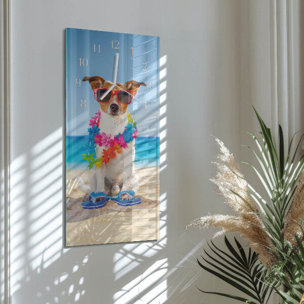 Horloge rectangulaire verticale Chien