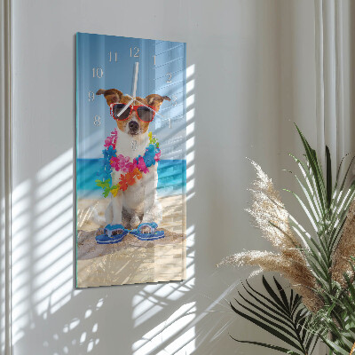 Horloge rectangulaire verticale Chien