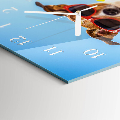 Horloge rectangulaire verticale Chien