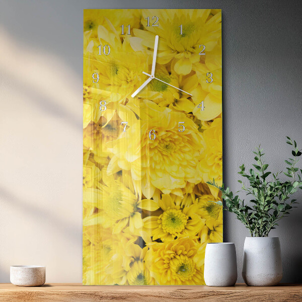 Horloge rectangulaire verticale Fleurs