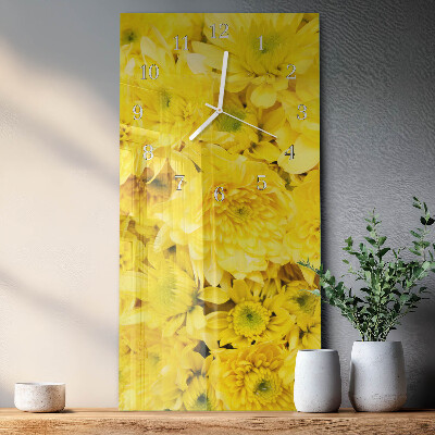 Horloge rectangulaire verticale Fleurs
