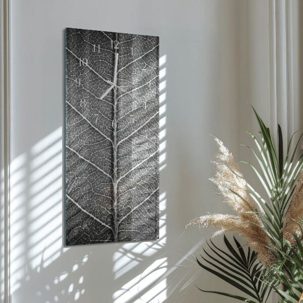 Horloge rectangulaire verticale Feuille