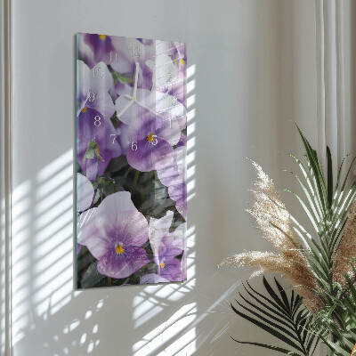 Horloge rectangulaire verticale Fleurs
