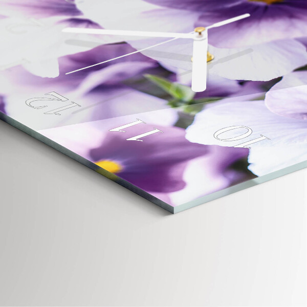 Horloge rectangulaire verticale Fleurs