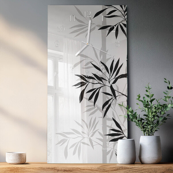 Horloge rectangulaire verticale Bambou