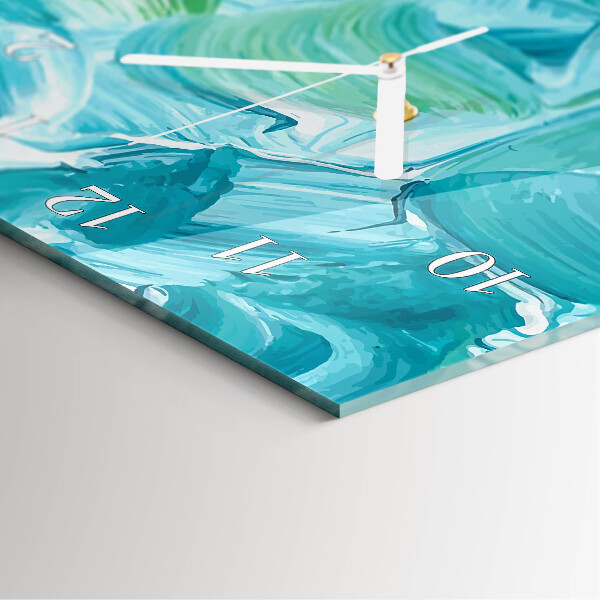 Horloge rectangulaire verticale Vague