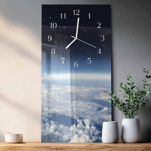Horloge rectangulaire verticale L'univers de la Terre