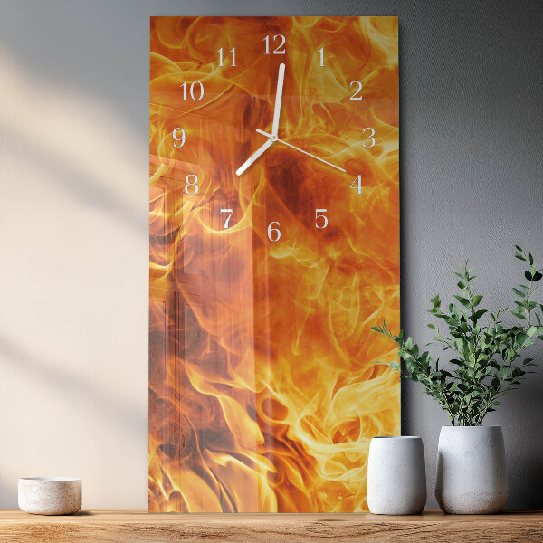Horloge rectangulaire verticale Feu