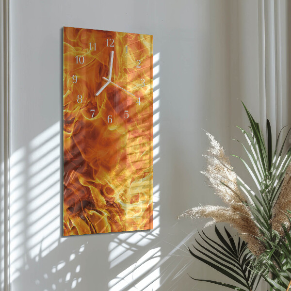 Horloge rectangulaire verticale Feu