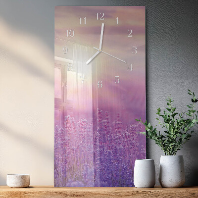 Horloge rectangulaire verticale Lavande