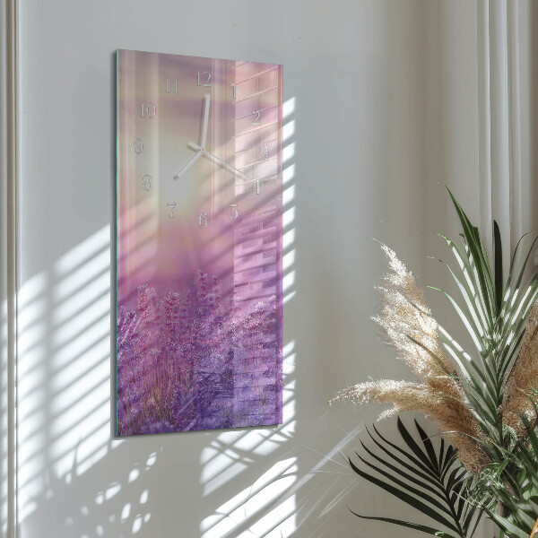 Horloge rectangulaire verticale Lavande