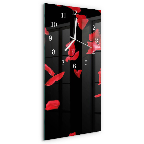 Horloge rectangulaire verticale Pétales de rose