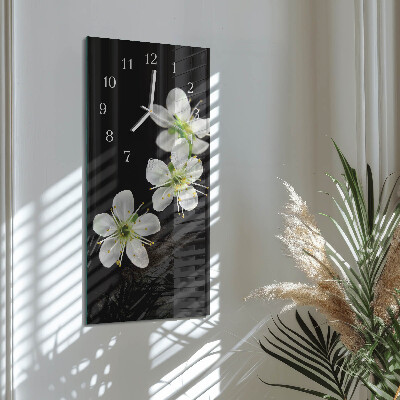 Horloge rectangulaire verticale Fleurs