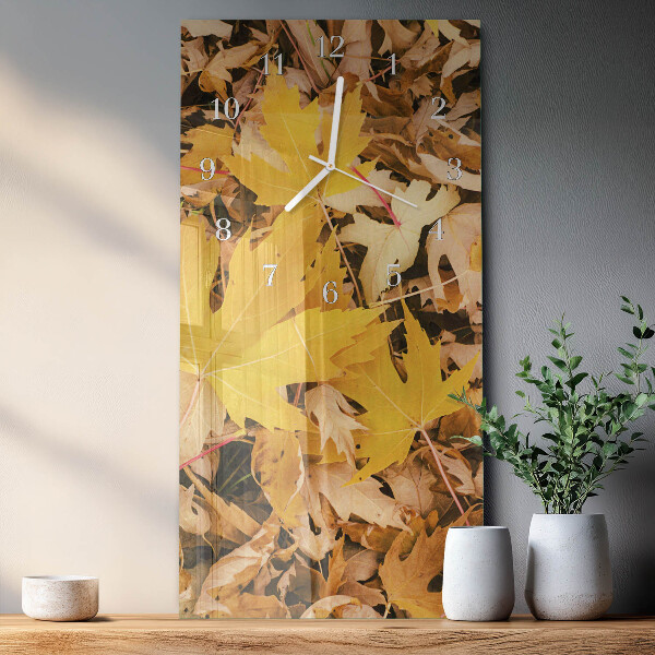 Horloge rectangulaire verticale Feuilles