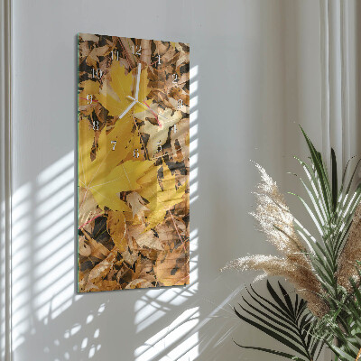 Horloge rectangulaire verticale Feuilles