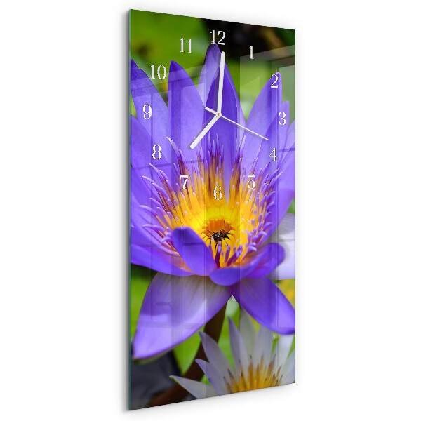 Horloge rectangulaire verticale Fleur
