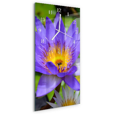 Horloge rectangulaire verticale Fleur