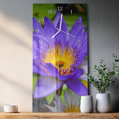 Horloge rectangulaire verticale Fleur