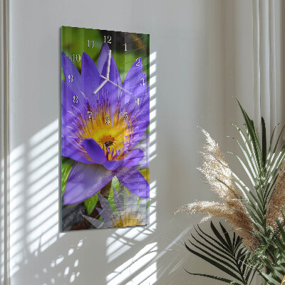 Horloge rectangulaire verticale Fleur